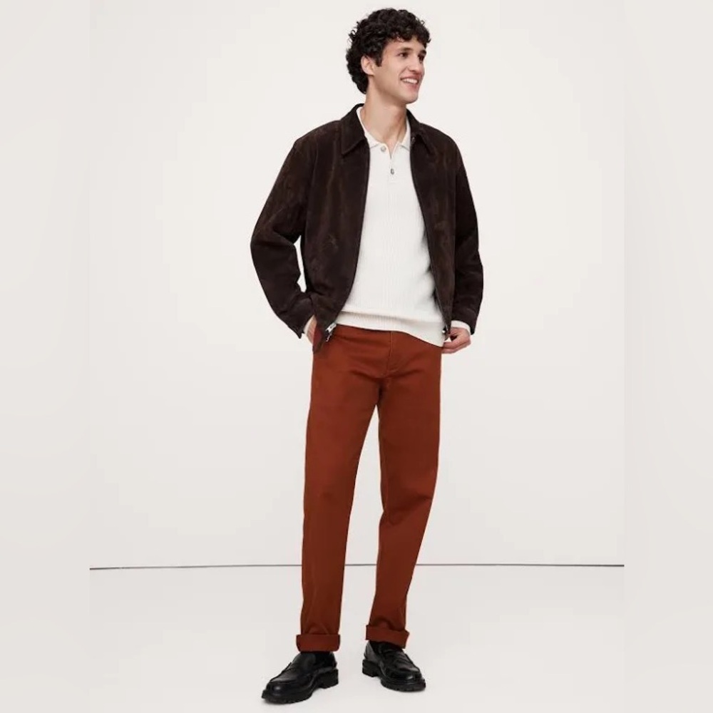 Banana Republic Fulton Skinny Chino 32” x 32” in Rust Brown